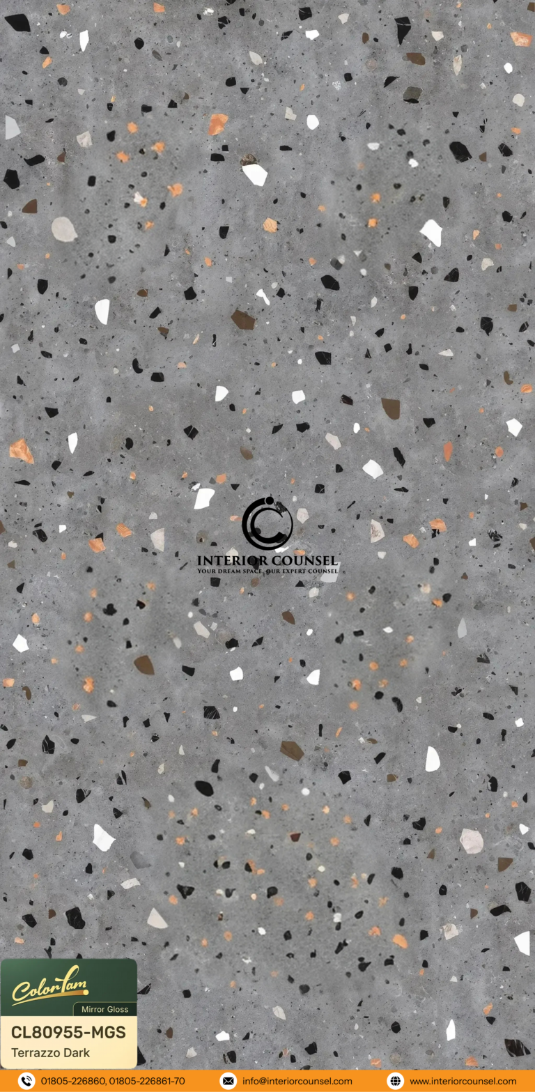 Code: CL80955-MGS (Terrazzo Dark Mirror Gloss Texture)